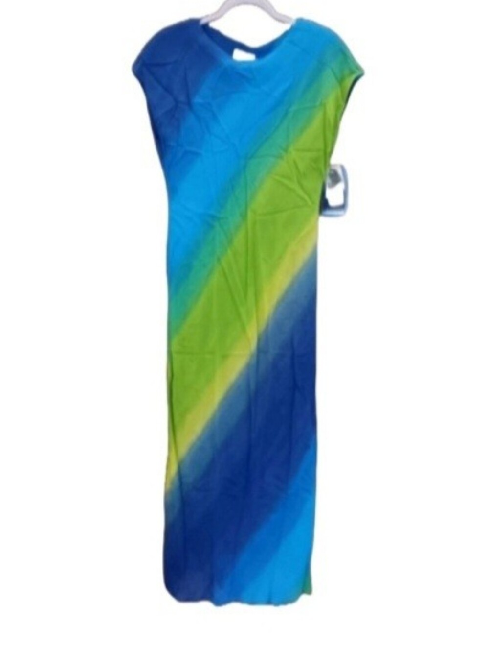 NWT R.J. Collection By Chelsea Rousso Maxi Shift Dress | Blue- Green
